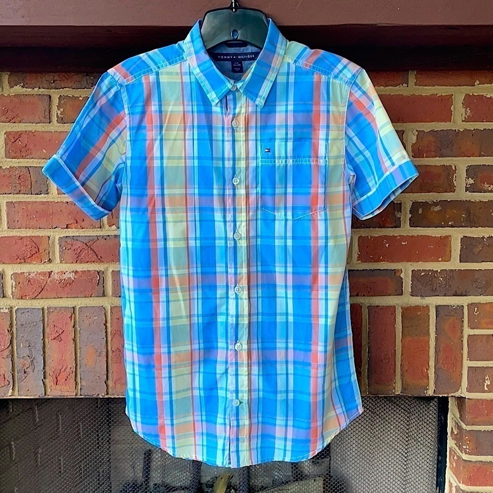Tommy Hilfiger Plaid Button Down Shirt Large